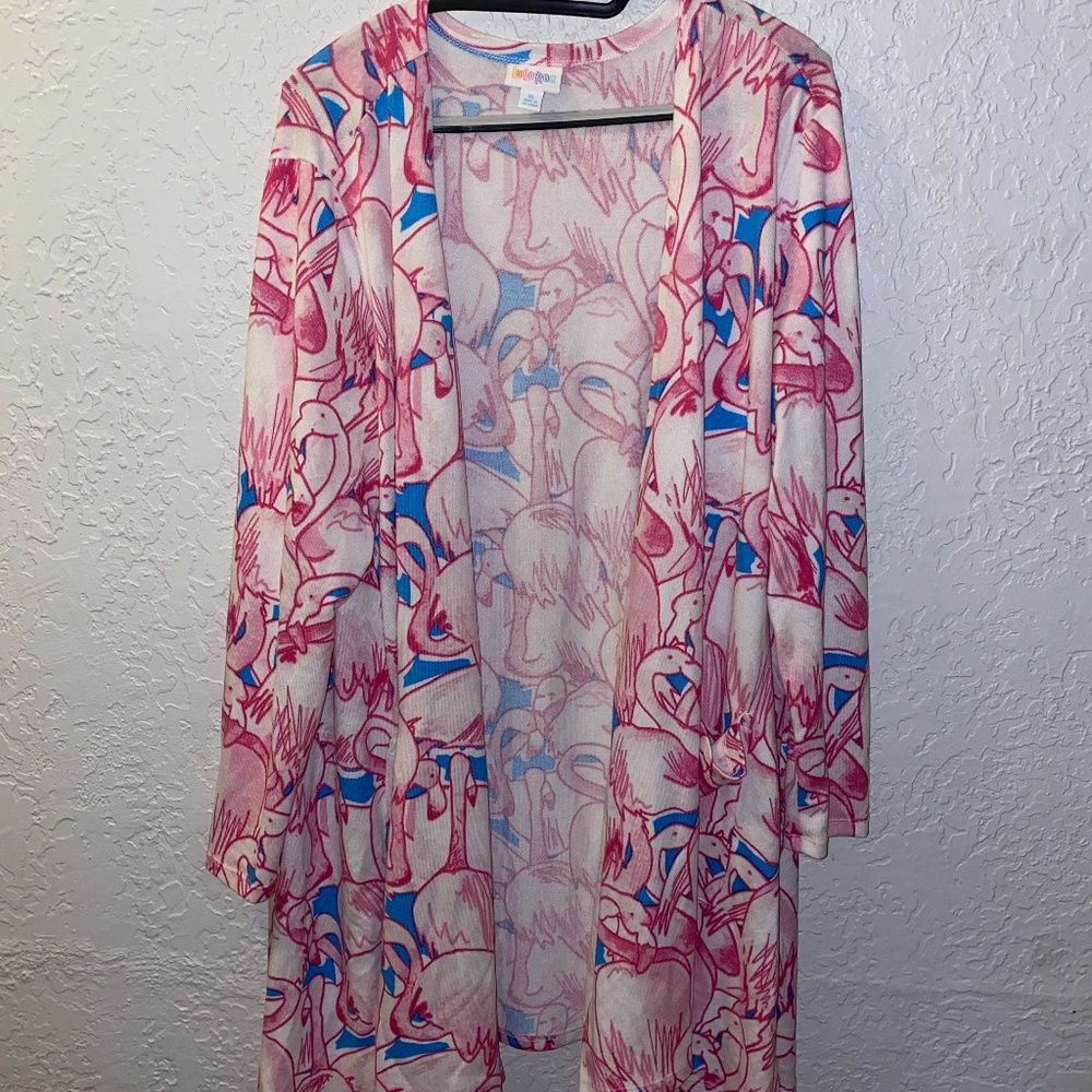 LulaRoe Caroline Flamingo Open Cardigan